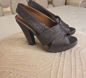 Elegant Silver Women's Slingback Heels